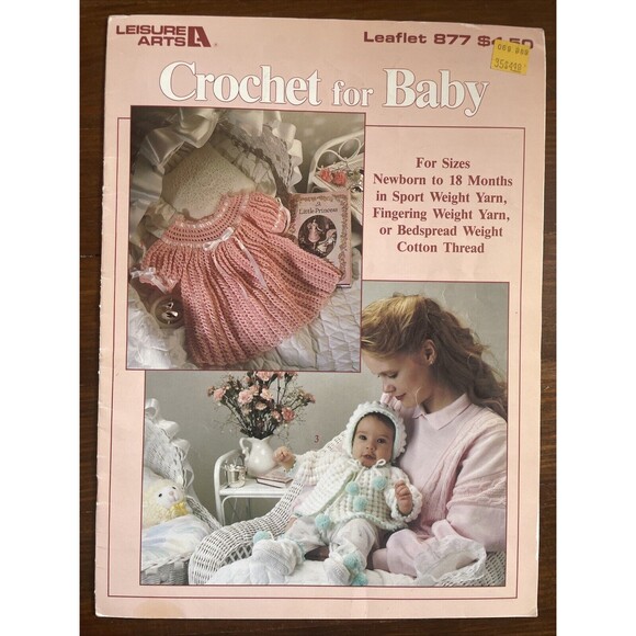 Leisure Arts Lot Cute for Kids 3006 Crochet for Baby877 Patterns Sweaters Bonnet - Picture 2 of 11